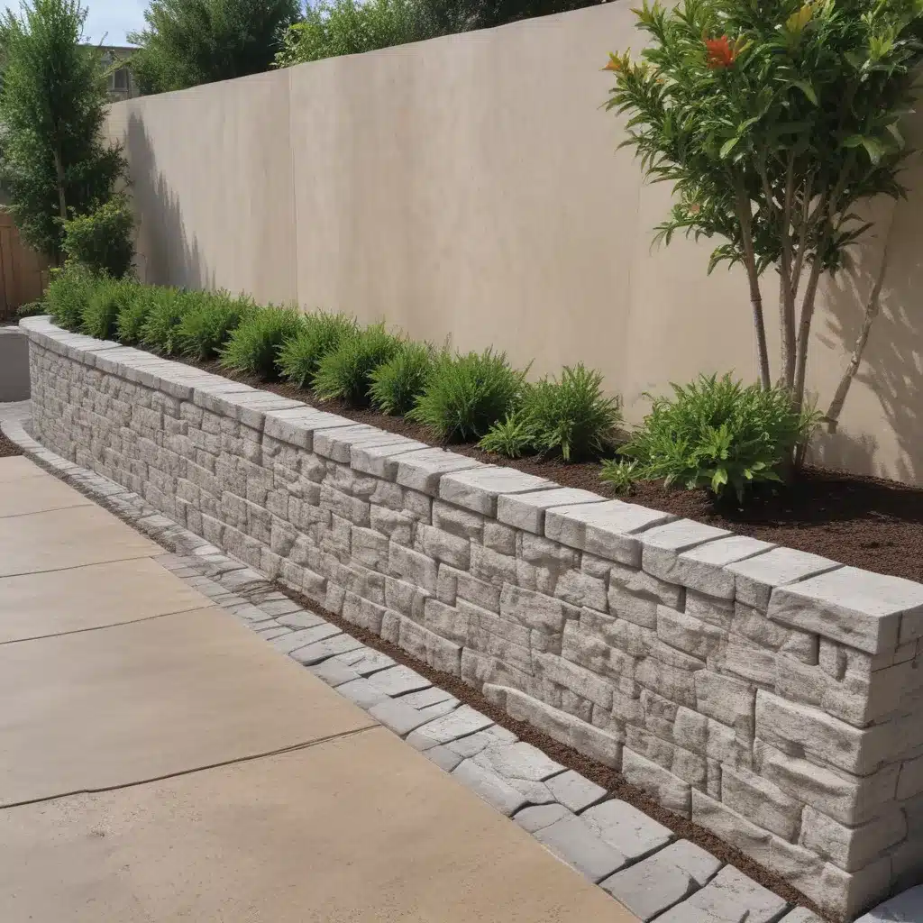 Accent Landscaping with Decorative Concrete Walls