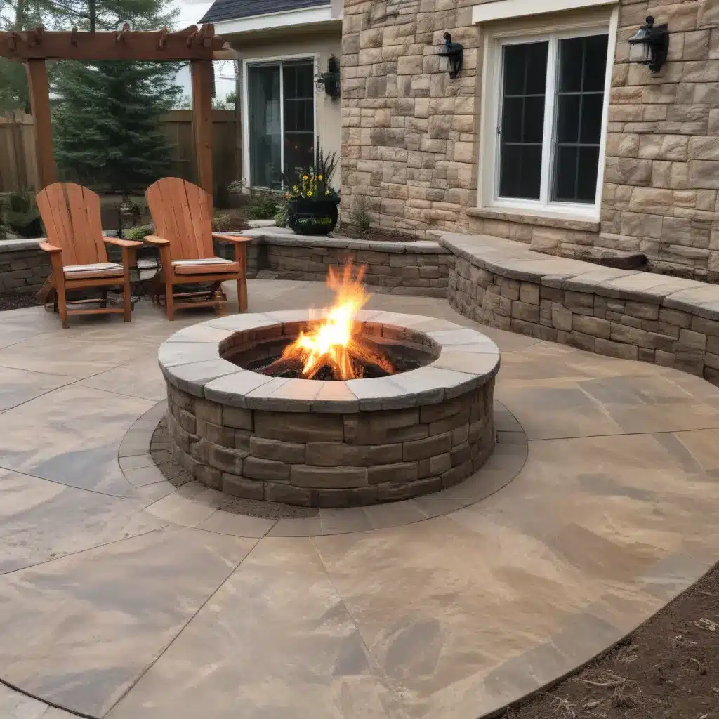 Add Warmth with Cozy Fire Pit Stamped Concrete
