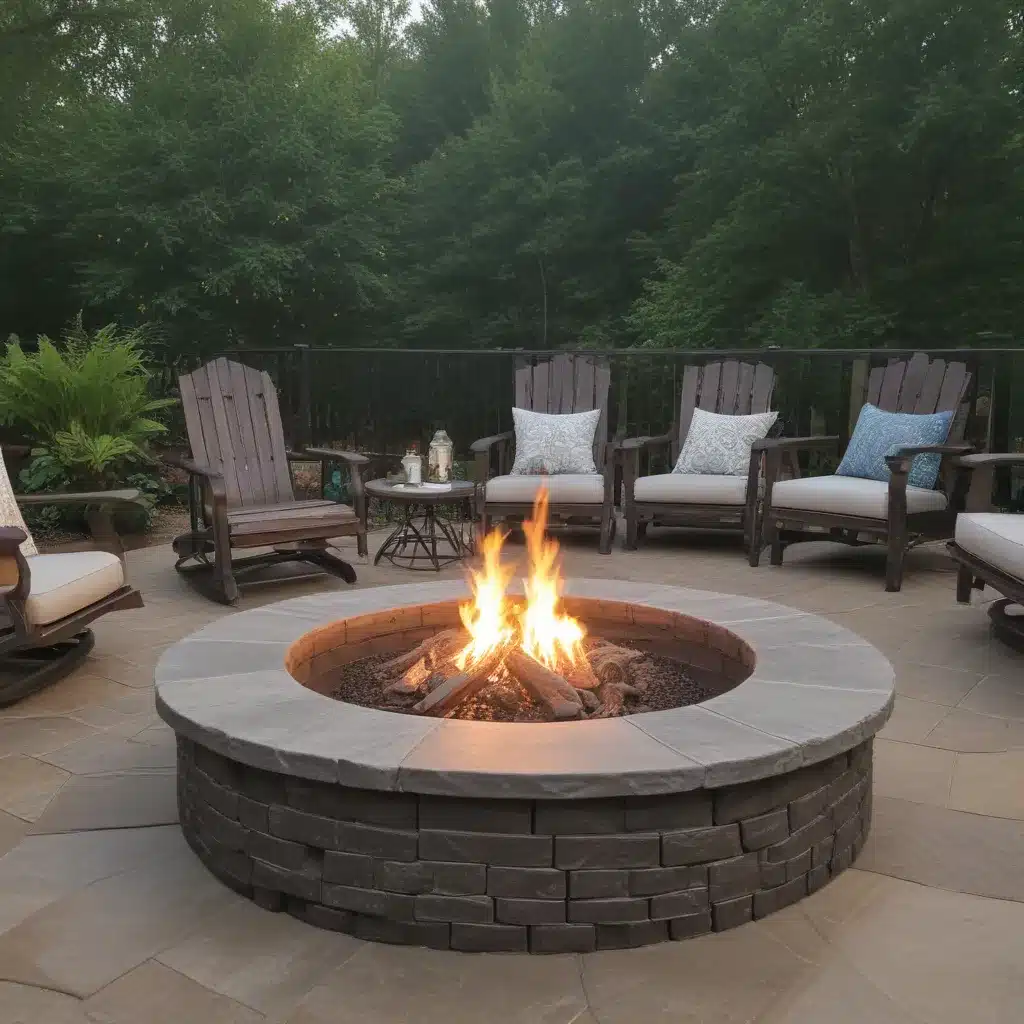Cozy Outdoor Nights with Stamped Concrete Fire Pits