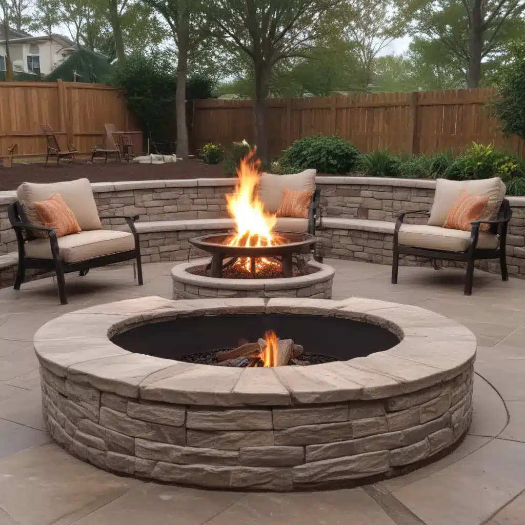 Cozy Stamped Concrete Fire Pits