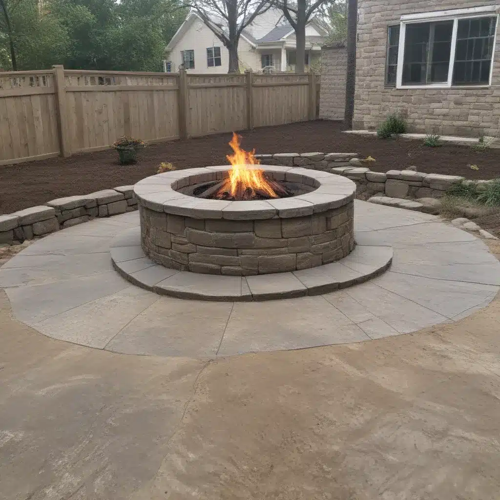 Fire Pit Stamped Concrete in Nashville