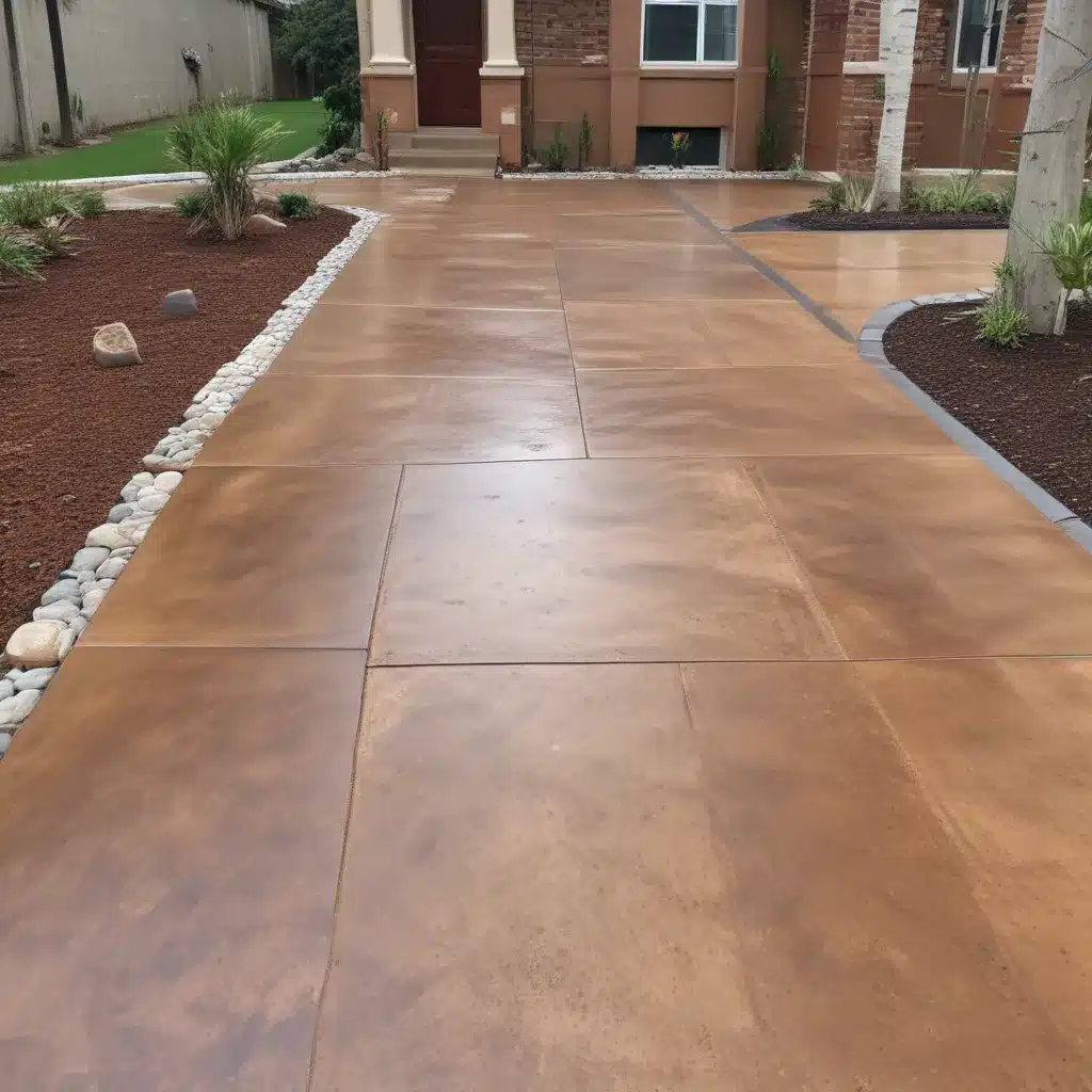 Stained Concrete Driveways Showcase Curb Appeal