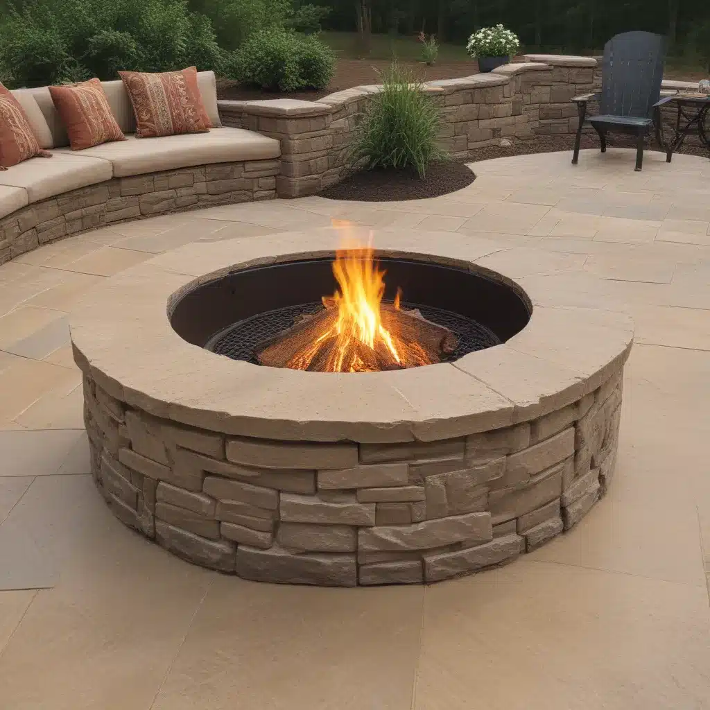 Warm Stamped Concrete Fire Pits in Nashville
